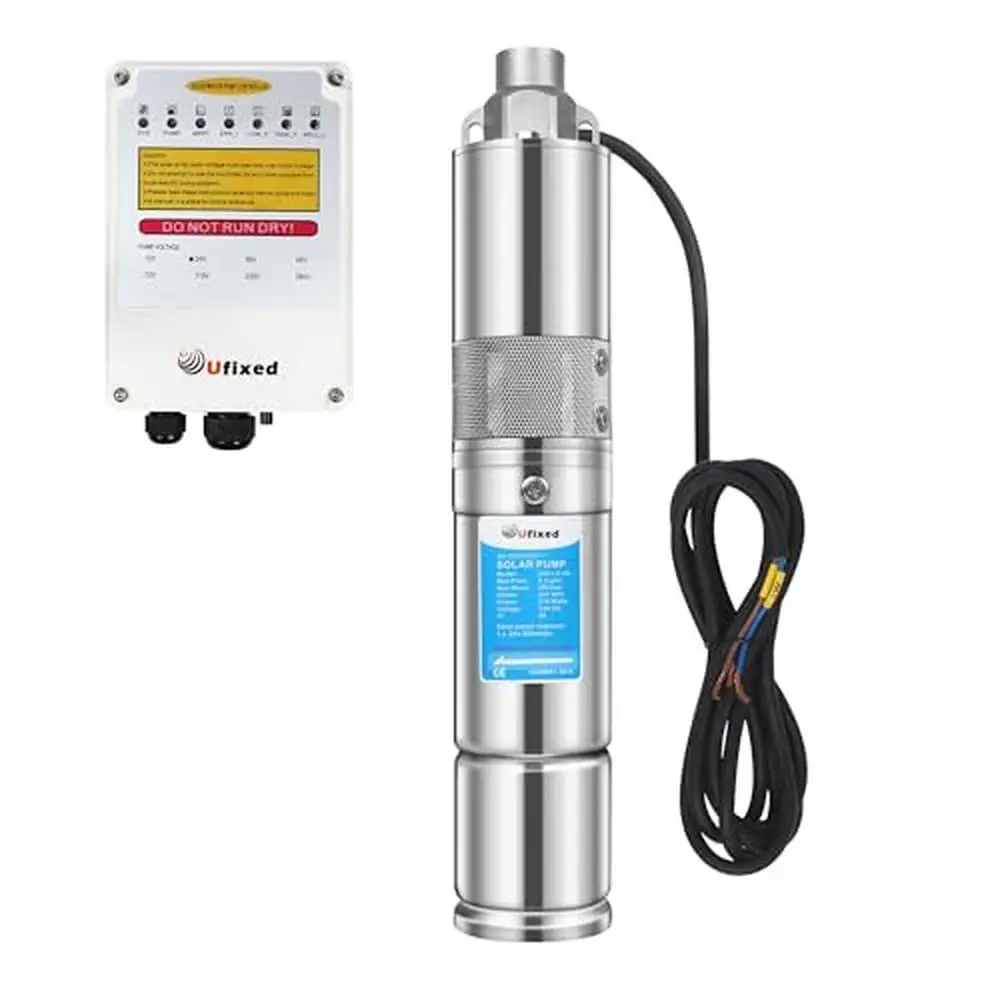 

Solar Powered Stainless Steel Submersible Pump 24V 7.9GPM 320Ft Head MPPT Controller Water Pump