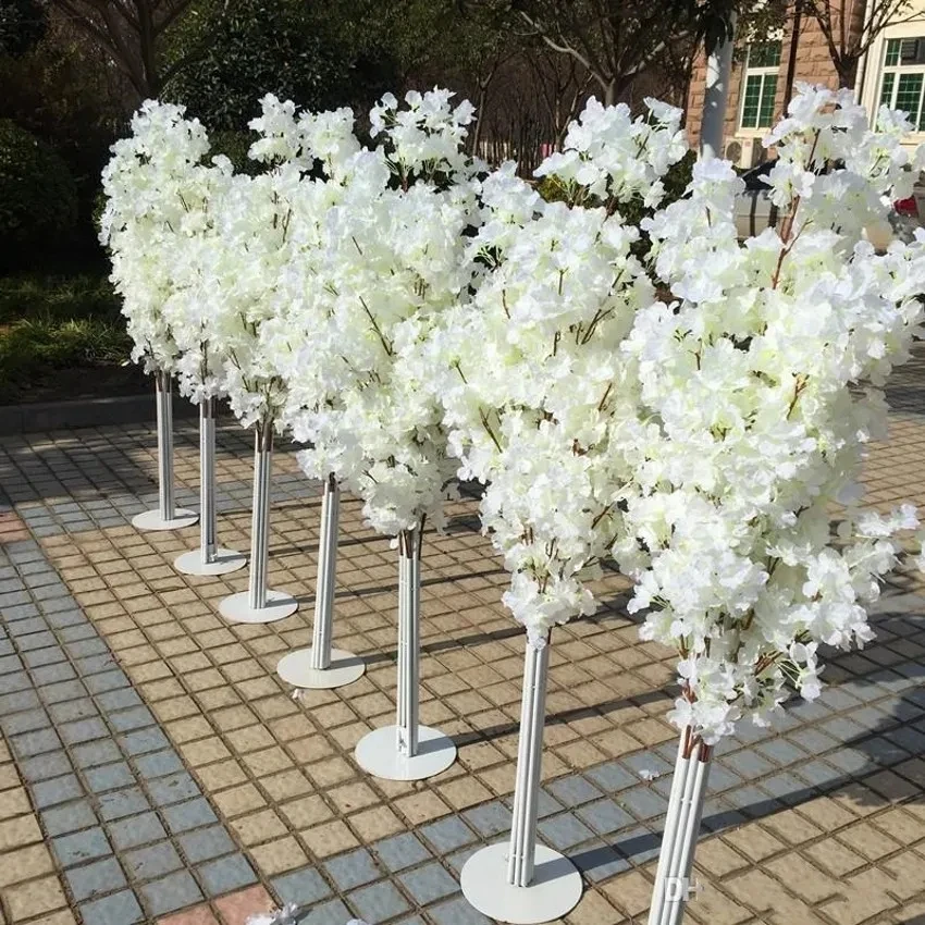 10pcs 150cm Tall Faux Cherry Blossom Tree Aisle Column Wedding Centerpieces