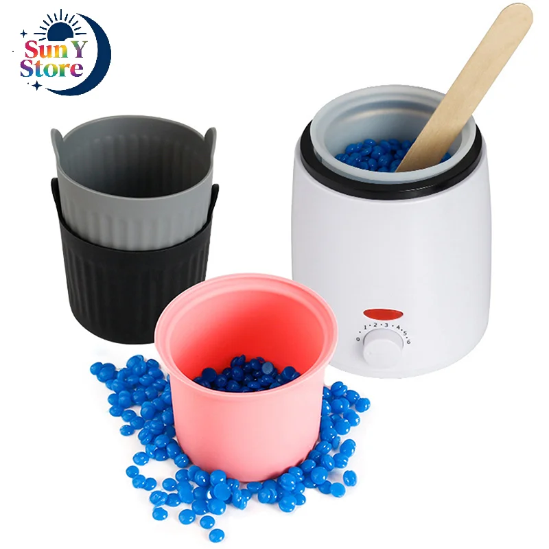 Wax Warmer Heat-resisting Replacement Silicone Bowls Hair Removal Wax With Stirring Stick Non-Stick Pan Hair Removal Beauty