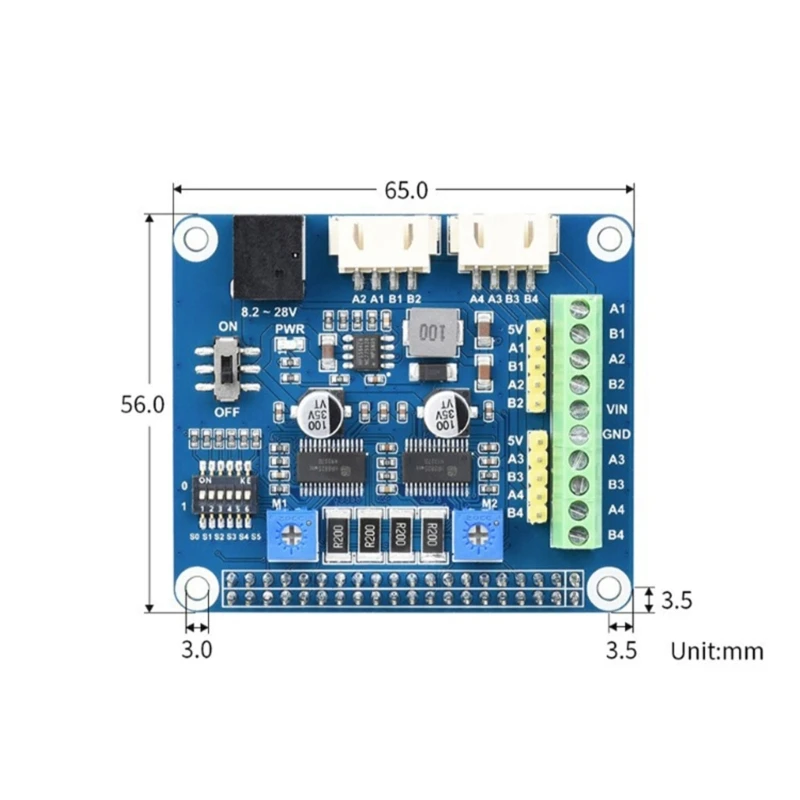 HR8825 per RaspberryPi ZeroW/3B +/4B scheda Driver motore passo-passo 8825 moduli sostituzione scheda motore passo-passo bidirezionale