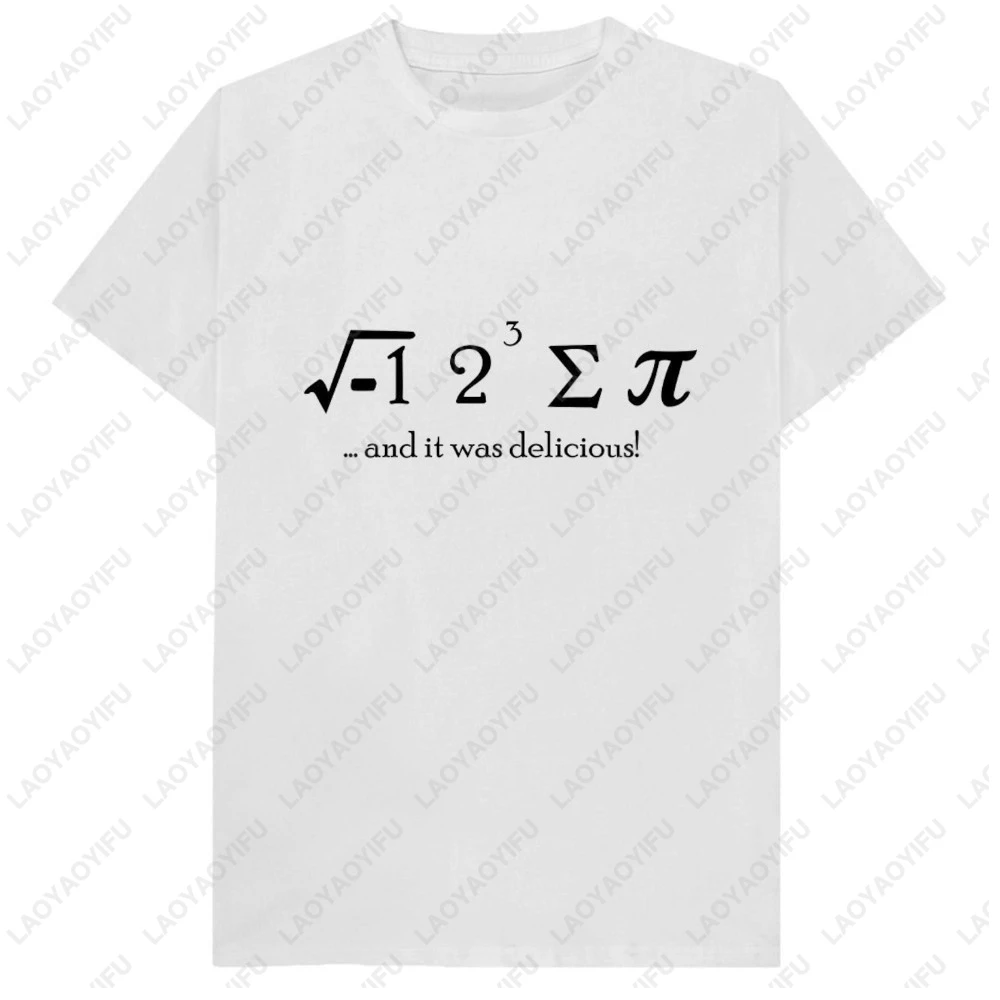 Pi It Was Delicious Math Novelty Funny Joke Tshrit Casual Fashion Loose Harajuku Soft Y2k Summer Man Clothing Women Tees