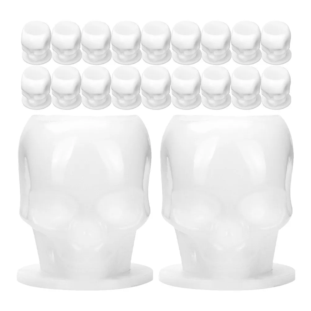 

200Pcs Skull Design Tattoo Ink Cups ABS Reusable Grade Disposable Pigment Holders Tattooing Supplies Stable Flat Surface Ink
