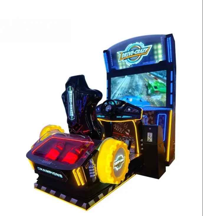 Marwey Coin Operated Amusement 55 Inch Screen Dynamic Seat Car Racing Arcade Game Simulator Machine Excluding Freight