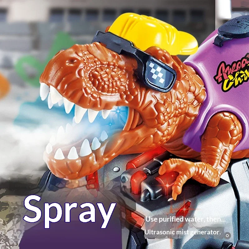 Remote Control Rotating Stunt Dinosaur Car 4WD Drift Spray Sound Light Interactive Electric Toy Gift For Boys Kids Toddlers