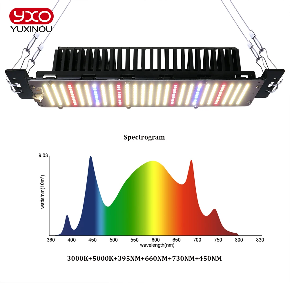 Lámpara LED de espectro completo para cultivo de plantas, fitoamplificador para interior, flores, vegetales, plántulas, invernadero, 300W, 312LED