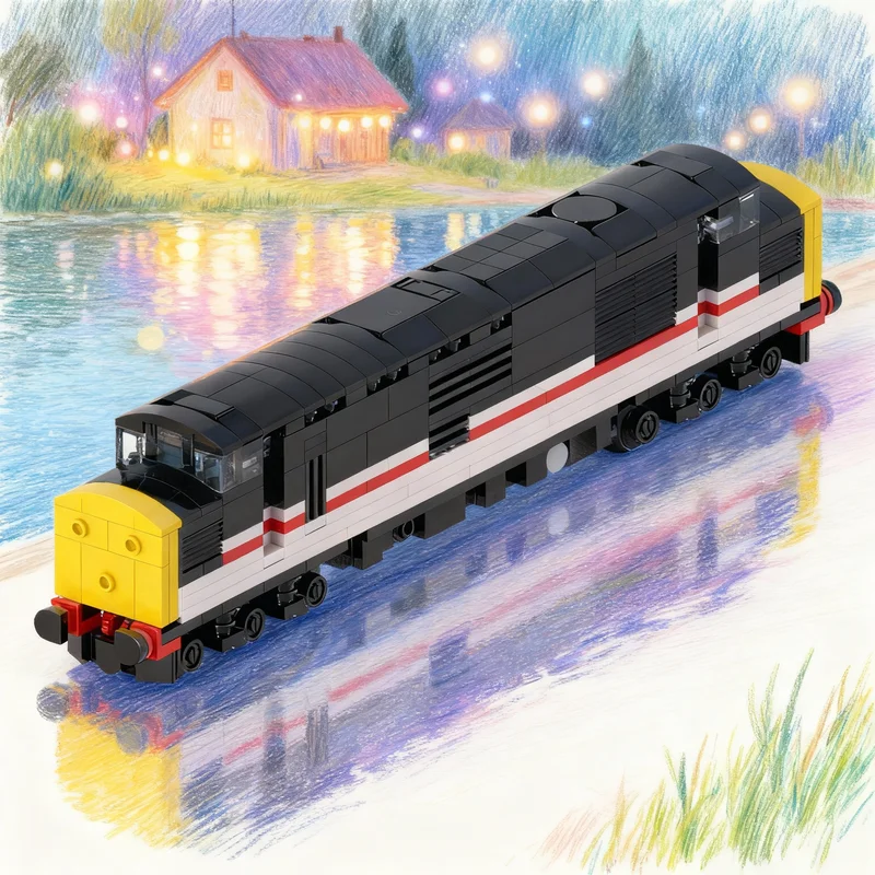 

445pcs MOC 4 Wide BR Class 37 Diesel Locomotive Train In Creator Model Building Blocks DIY Creative Gift Display Decor Premium