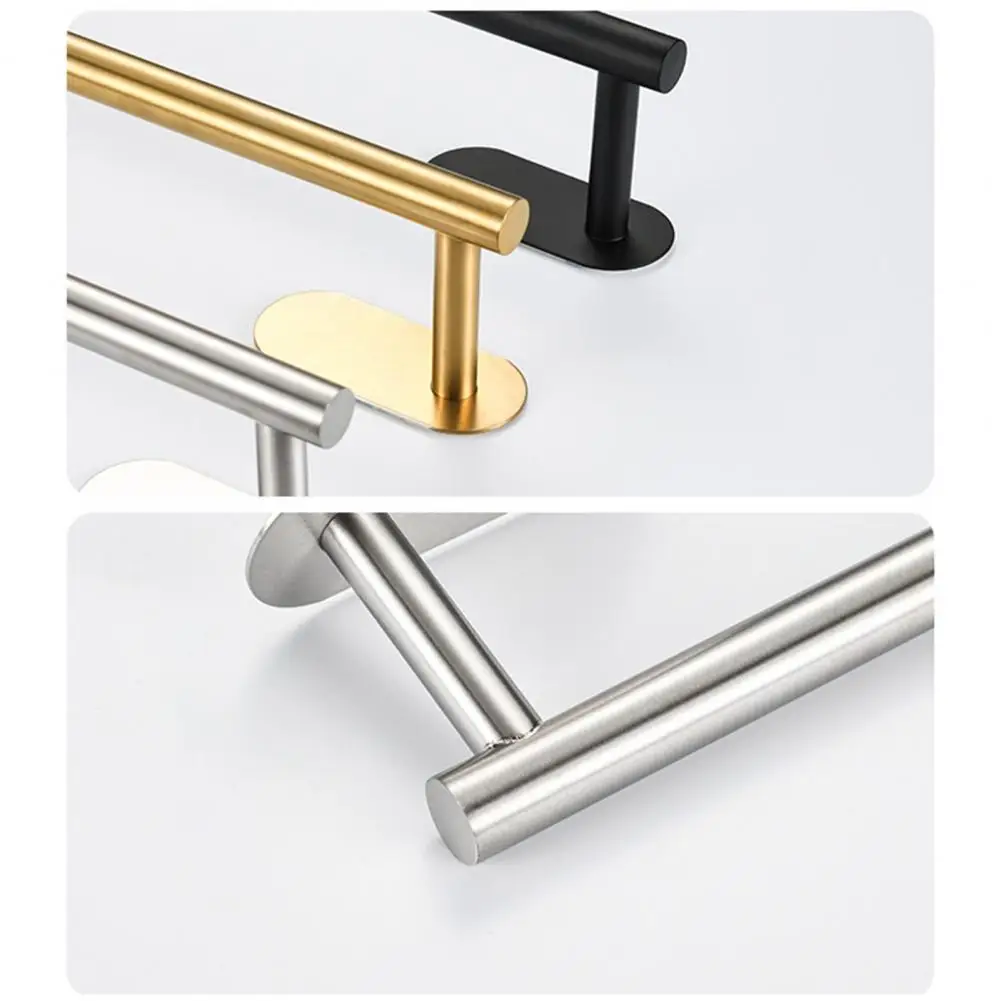 Glass Wall Mount Towel Rack Towel Holder Waterproof Wall-mounted Towel Rack Punch-free Load Bearing Anti-slip for Bathroom