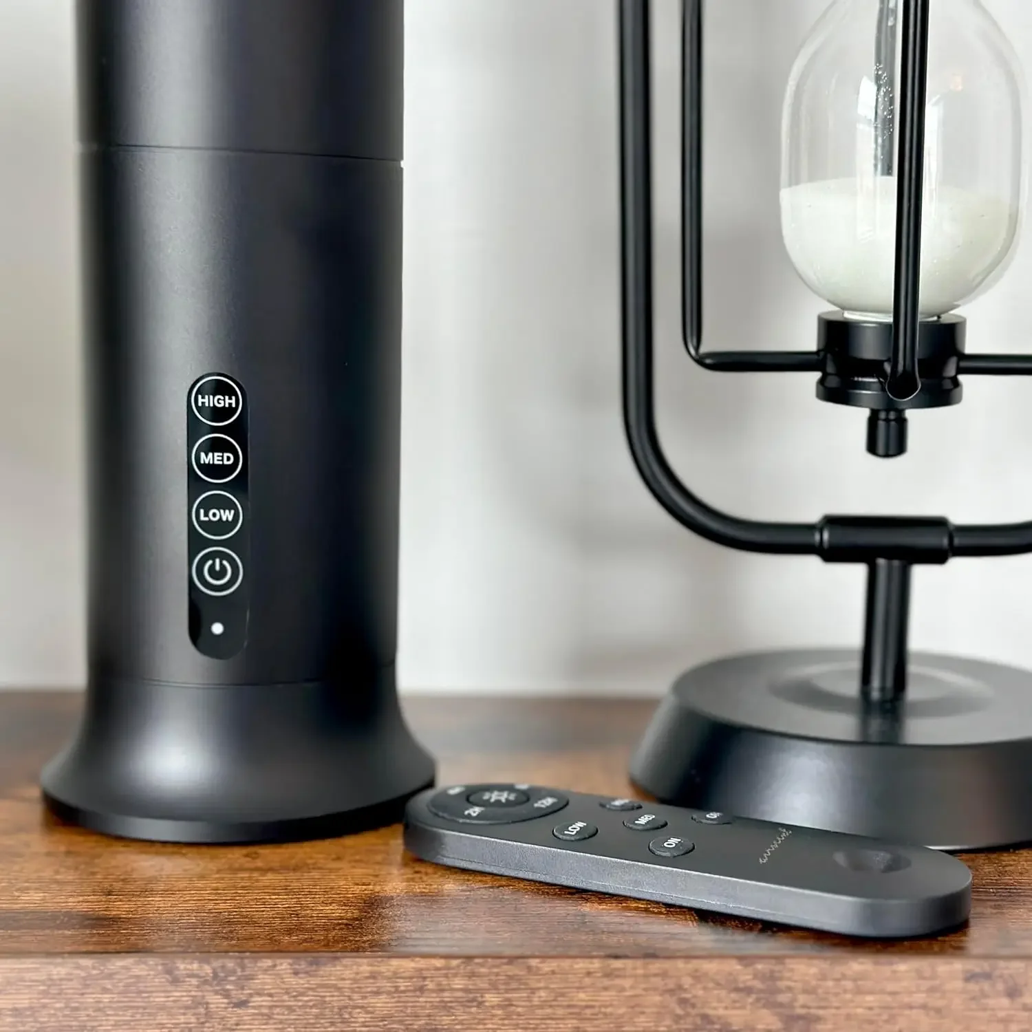 Essential Oil Diffuser - Waterless  for Aromatherapy Oils 100mL Capacity 1000 Sq Smokey Black