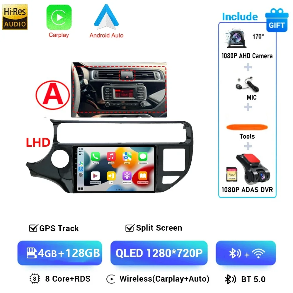 Android 16 Autoradio voor KIA K3 RIO 2011 2012 2013 2014 2015 Multimedia Speler 2 Din Carplay Stereo GPS Wifi DVD Luidsprekers 4G