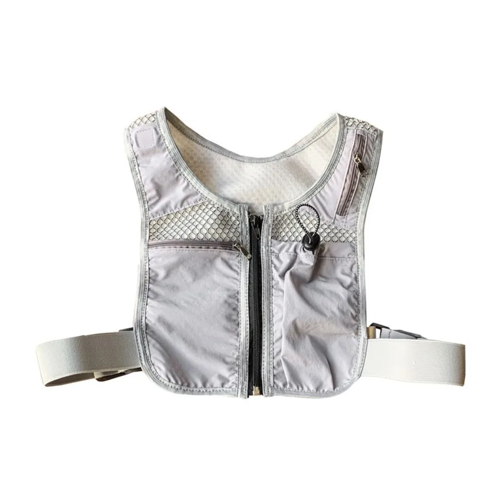 

with Pockets Reflective Running Vest Pack Breathable Adjustable Running Hydration Vest Bag Convenient Waterproof Men's Chest Bag