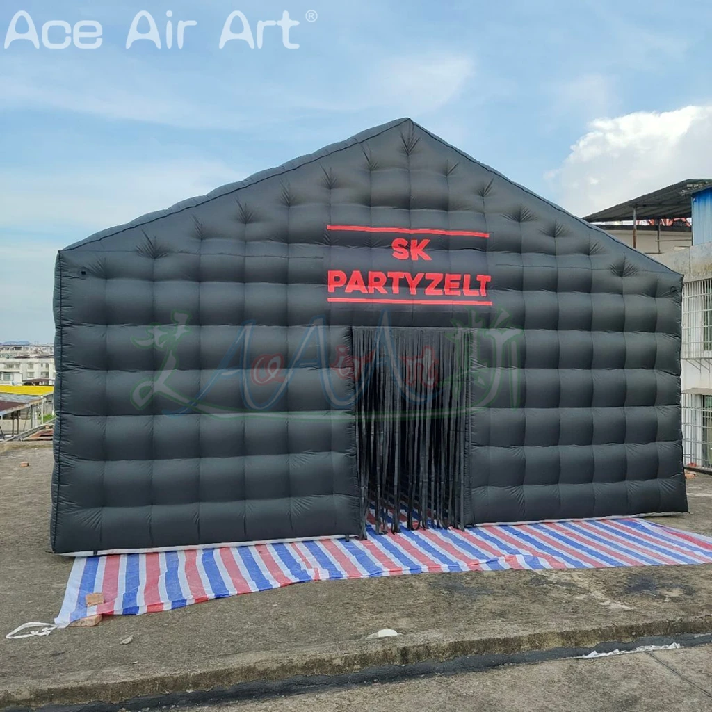 Inflatable Nightclub with Blowers 550W Large Black Inflatable Nightclub Party Tent for Adults Cube Gazebo Event House for Party