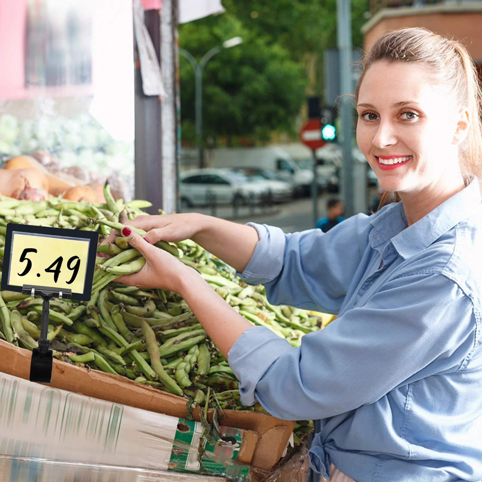 

5Pcs Price Tag Display Holders Plastic Label Stands Portable Safe for Retail Stores Supermarkets Advertising Clip Rack