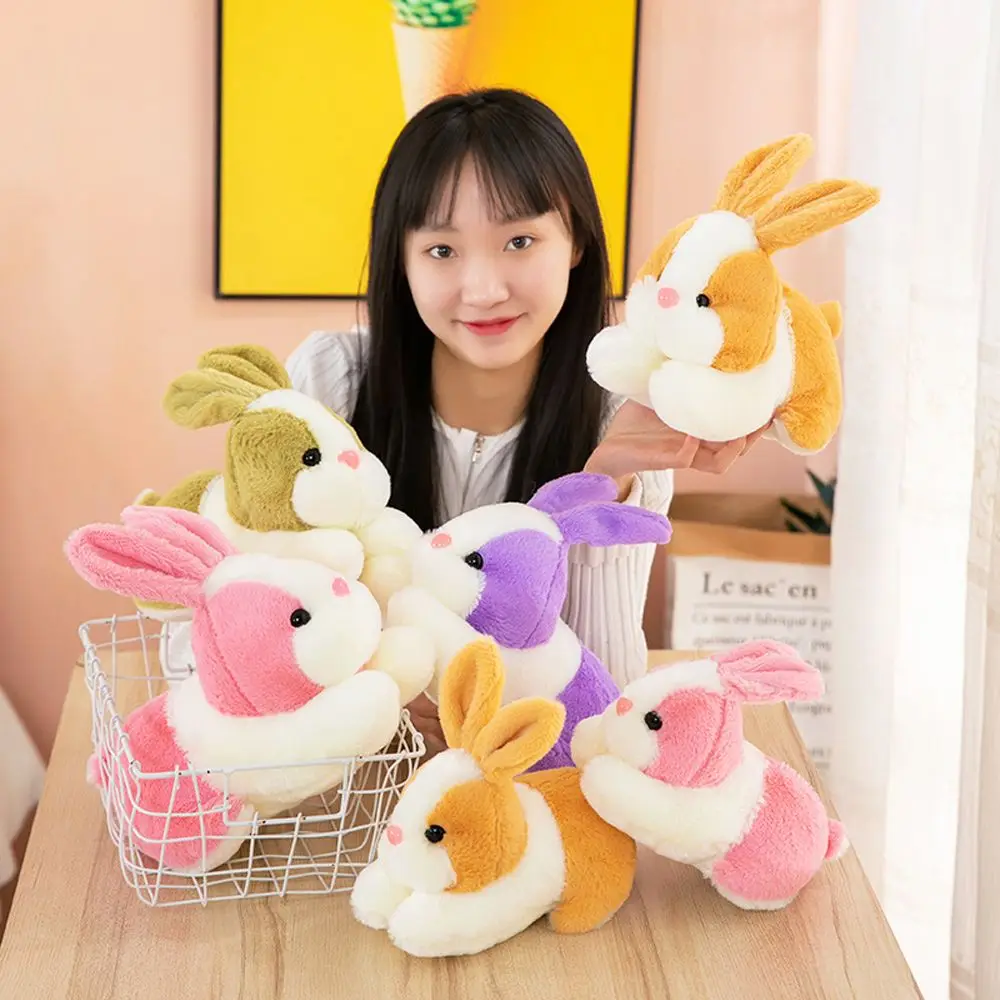 Simulation de lapin moelleux pour la décoration intérieure, jouet en peluche, lapin couché au beurre, accompagner le sommeil