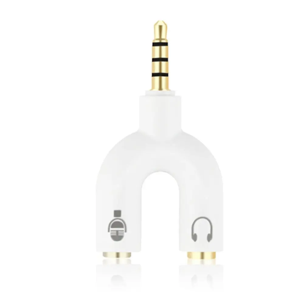 3.5mm Audio Converter Adapter One Divides Into Two Microphone Couple Headphones Mobile Computer Splitter Earphone Accessories