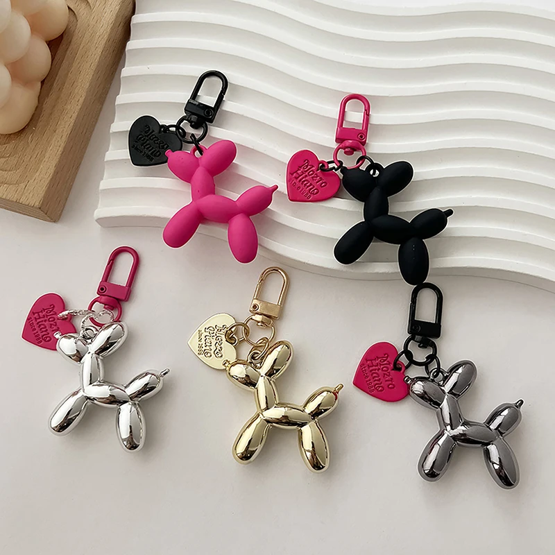 Fashion Balloon Dog Keychain For Women Bag Pendant Jewelry Phone Keyring Car Pendant Cartoon Key Ring For Women Children