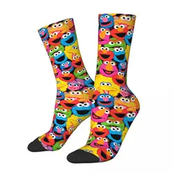 Chaussettes de dessin animé Elmo Anime pour hommes et femmes, drôle, heureux, sésame, rue, hip hop, printemps, été, automne, hiver, cadeau