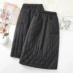 2023 New Casual Down Cotton Skirts Women's Clothing Windproof Autumn Winter Skirts Black bd438