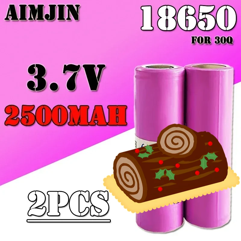 

2pcs Newly Upgraded 3.7 V 2500mah 18650 Batterie For 18650 30Q INR 18650 30Q 20A Lithium-ionen-akku Ersatz Exteral Batterie