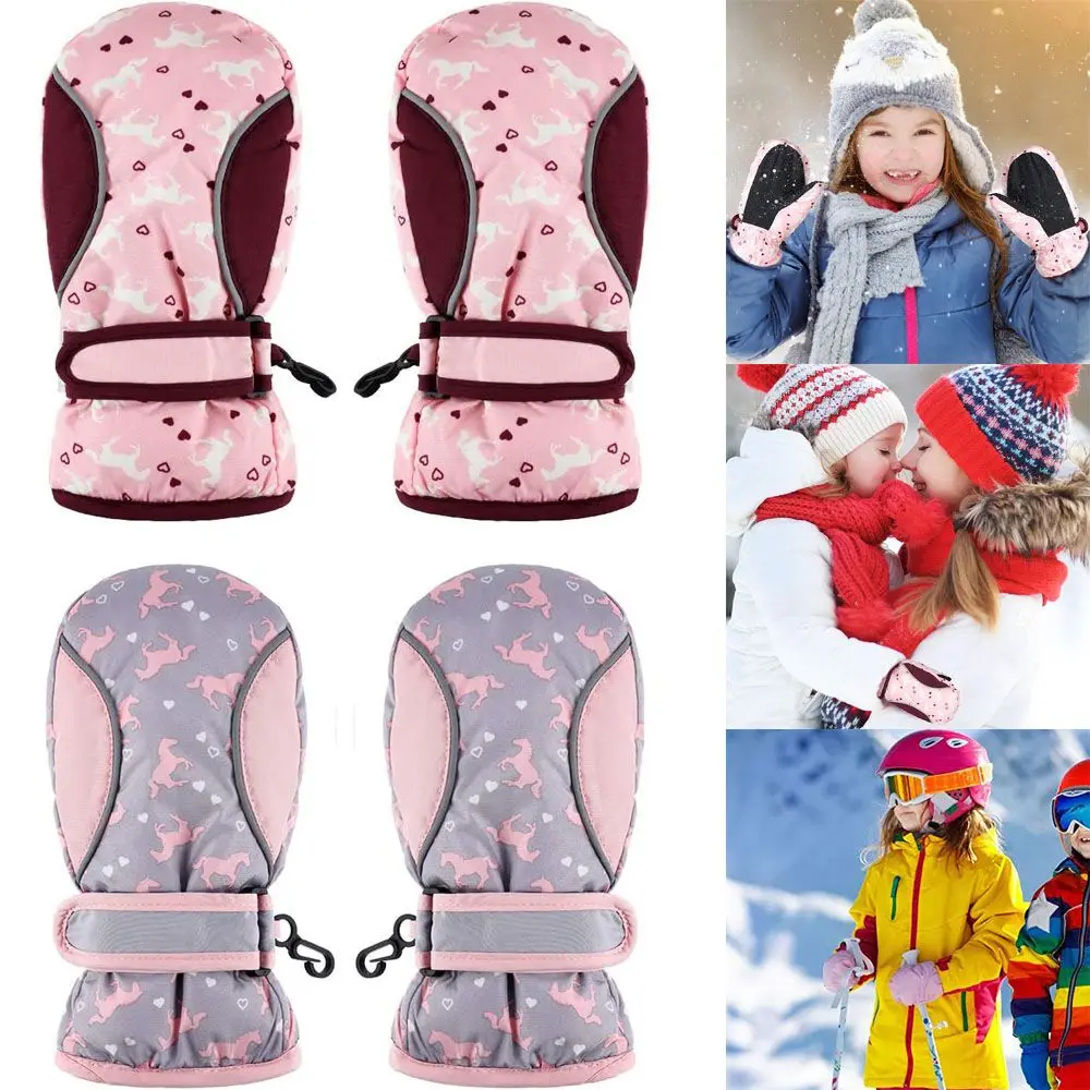 New Fashion Thicken Warm Children Kids Winter Must Children Ski Gloves Outdoor Riding Long-sleeved Mitten Snow Snowboard