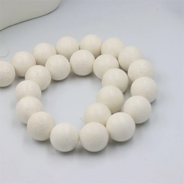 Fashion Trendy Natural White Sponge Coral Round Beads Charms For Jewelry Making DIY Tribal Necklaces Earrings Accessories Gifts