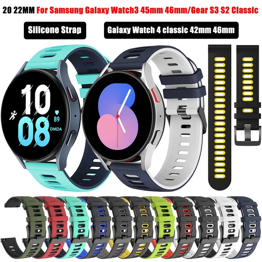 20 مللي متر 22 مللي متر المطاط حزام لسامسونج غالاكسي ساعة 5/4 44 مللي متر 40 مللي متر معصمه غالاكسي ساعة 4 الكلاسيكية/5 برو 46 مللي متر 45 مللي متر سيليكون سوار