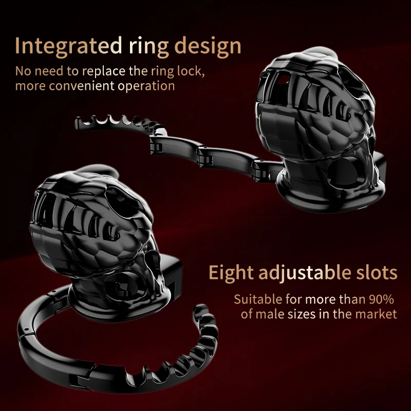 Cage de chasteté masculine en plastique avec anneau réglable et Cage t-rex, dispositif de verrouillage du pénis Anti-Masturbation, jouet sexuel urétral masculin adulte