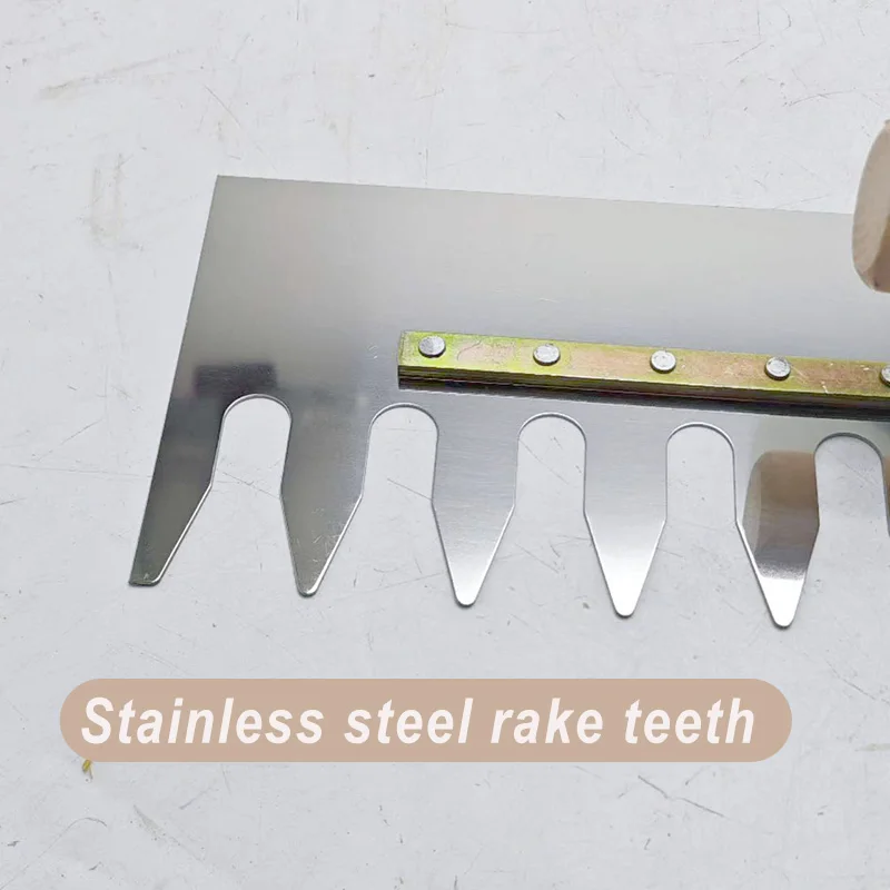 Plastering Trowel Left Rake Teeth Wood Handle Stainless Steel Blade Length 30cm Drawable Groove Good Tools For Mason