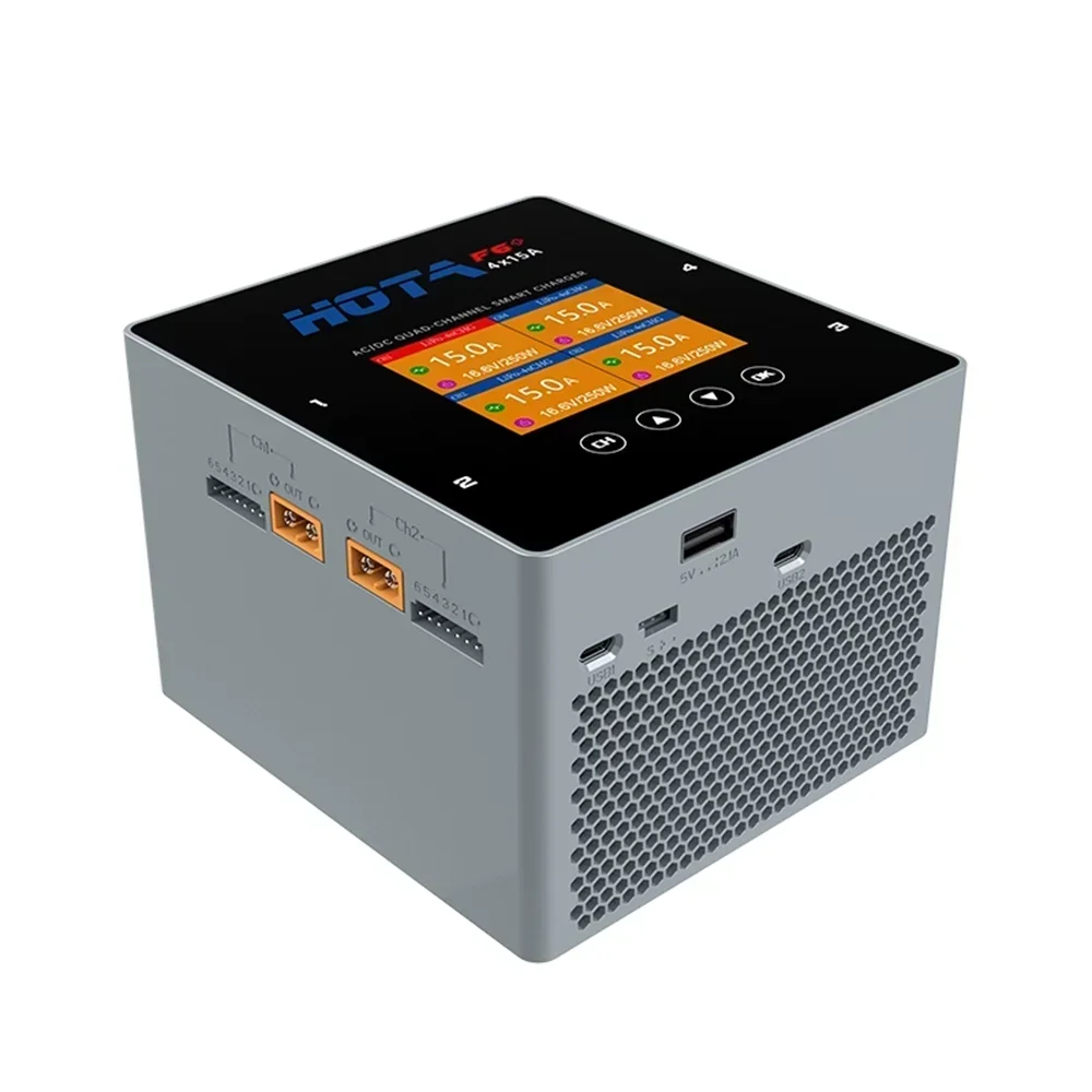 HOTA F6+AC 500W DC 1000W 15A Cargador equilibrado Cargador de batería de litio inteligente multifuncional