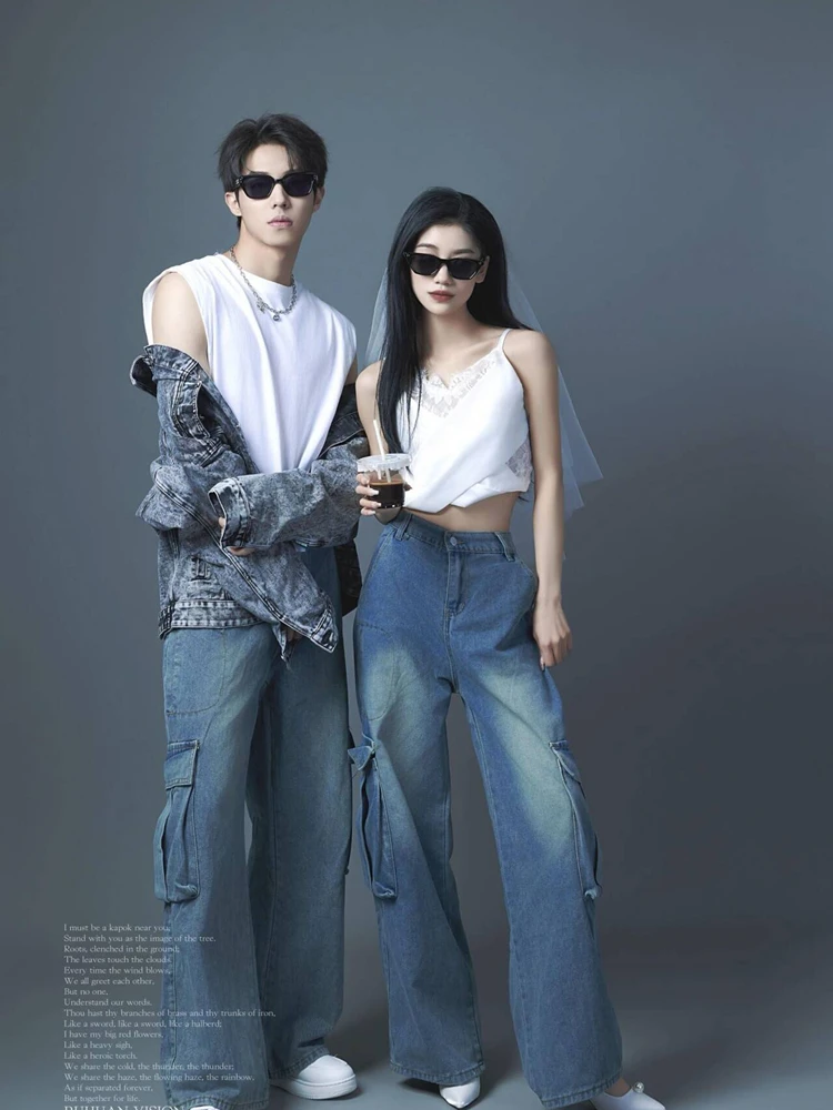 

New Studio Korean Style High-End Couple Simple Denim Atmosphere Portrait Art Photo Photography Clothing Summer 2025