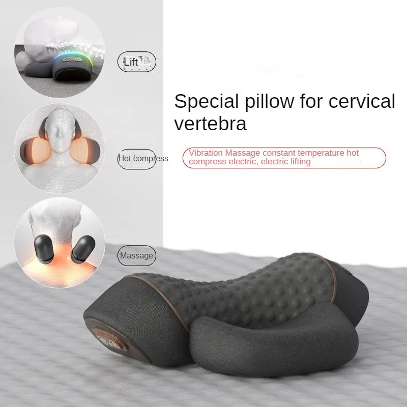 

Cervical pillow for protecting and strengthening the spine, massaging and heating the spine, repairing and helping with sleep