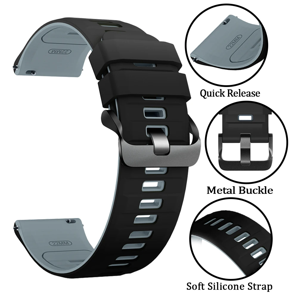 22 مللي متر نغمتين سيليكون سوار ل SUUNTO سباق S/2 المعصم الفرقة ل SUUNTO 9 الذروة برو/DLC 5 الذروة العمودي المحيط تشغيل حزام رياضي #6