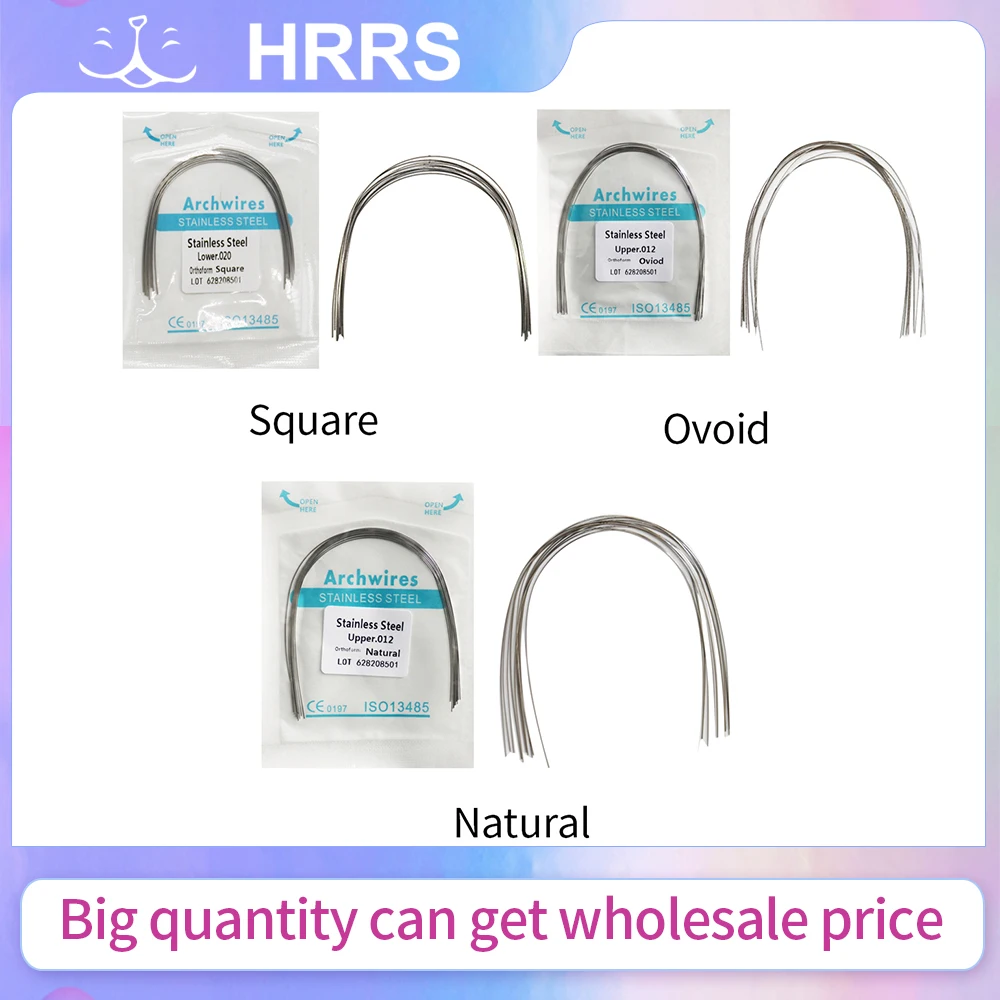 

2 упаковки стоматологической проволоки, ортодонтическая проволока из нержавеющей стали, натуральная/обновка/квадратная (1 упаковка верхней части + 1 упаковка нижней части)