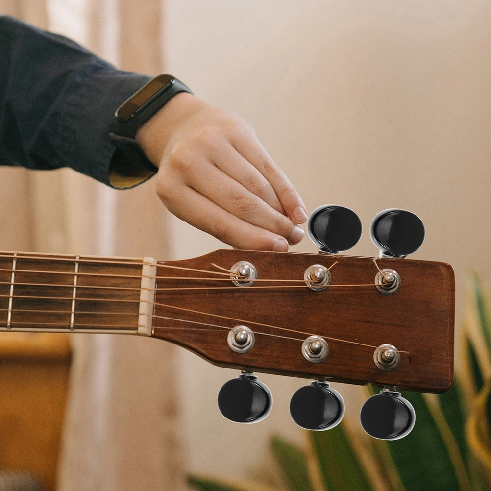 

8 Pcs Accessories String Head Knob Handle Sling Guitar Acoustic Pegs Nose Tuner Black