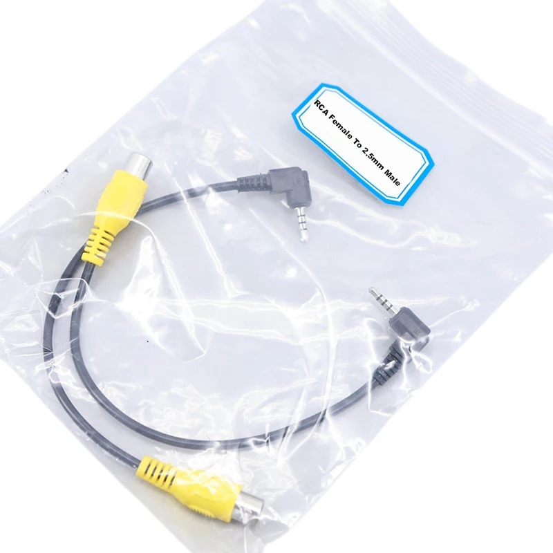 RCA To 2.5mm AV Converter Cable Car Rear View Reverse Parking Camera Car Navigation Video Cable Camera Conversion Cable R23