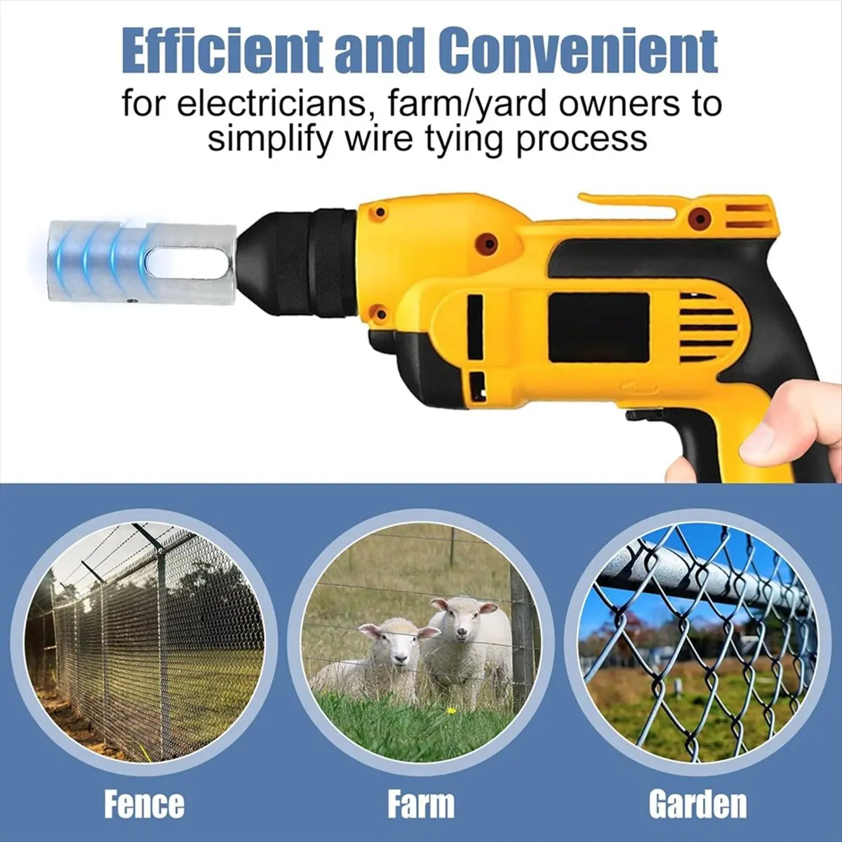 

A58Z EZ Twist Ties 9 Gauge Drill Chuck Tool for Chain Link Fence,Easy Twist Fence Ties Tool,EZ Twist Fence Drill Chuck