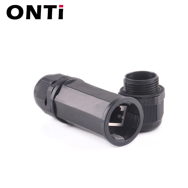 RJ45 موصل مقاوم للمياه IP67 إيثرنت شبكة كابلات الموصلات مزدوجة رئيس محول مقرنة تمديد ل Cat5 6 7 8P8C