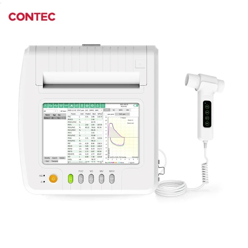 Contec SP100B Портативное устройство для тестирования функций легких Анализатор функций легких Contec Спирометр Espirometro