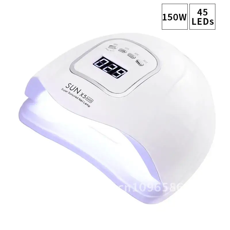 150W 45LEDs SUN X5 secador de uñas de alta potencia de curado rápido para tipos de lámparas LED Gel de luz lámpara de uñas máxima de UV