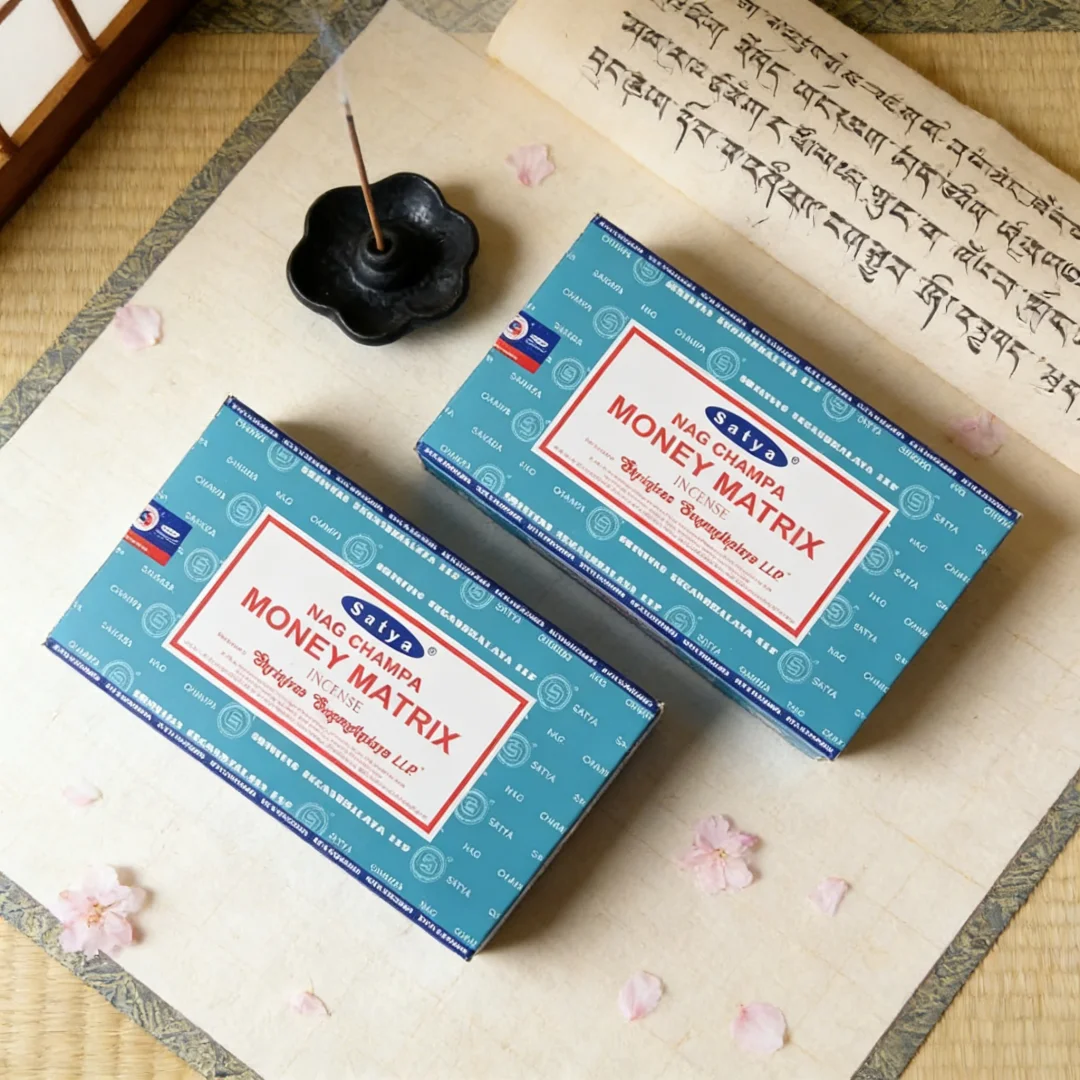 4 Boxes MONEY MATRIX Incense Sticks - Mixed Flavor Satya Handmade Sandalwood/Lavender/BLACK OPIUM/PALO SANTO/Super Hit/NAGCHAMPA