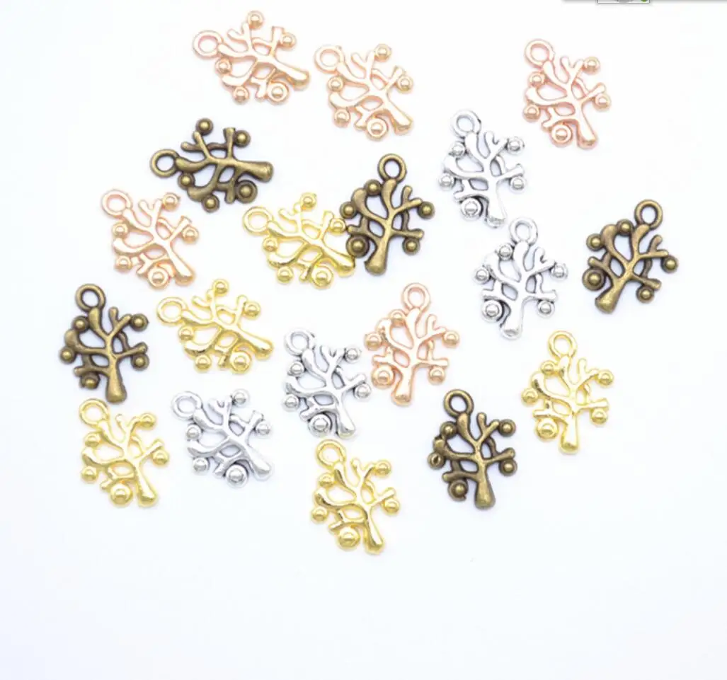 100pcs Charms Tree 18x15mm Antique Silver Color Pendants Making DIY Handmade Tibetan Finding Jewelry F0742