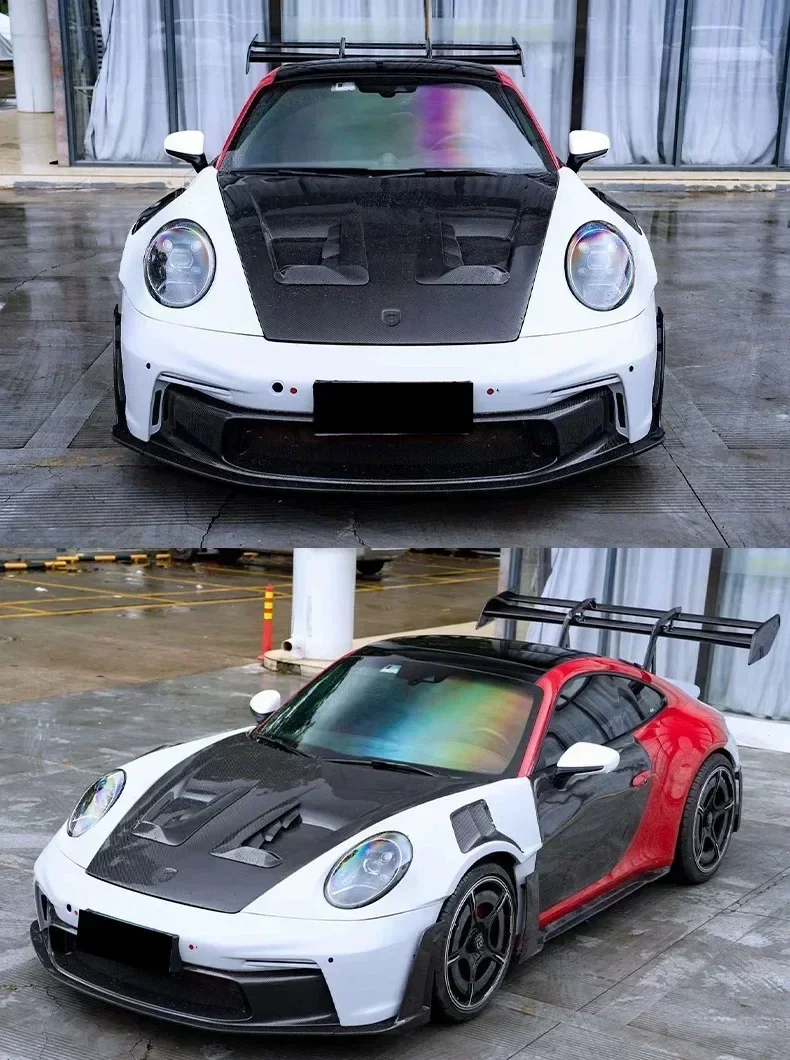 Upgrade GT3RS Style Body Kit For Porsche 911 992 Wide-Body Kit Front And Rear Bumper Spoiler Rear Diffuser Fender