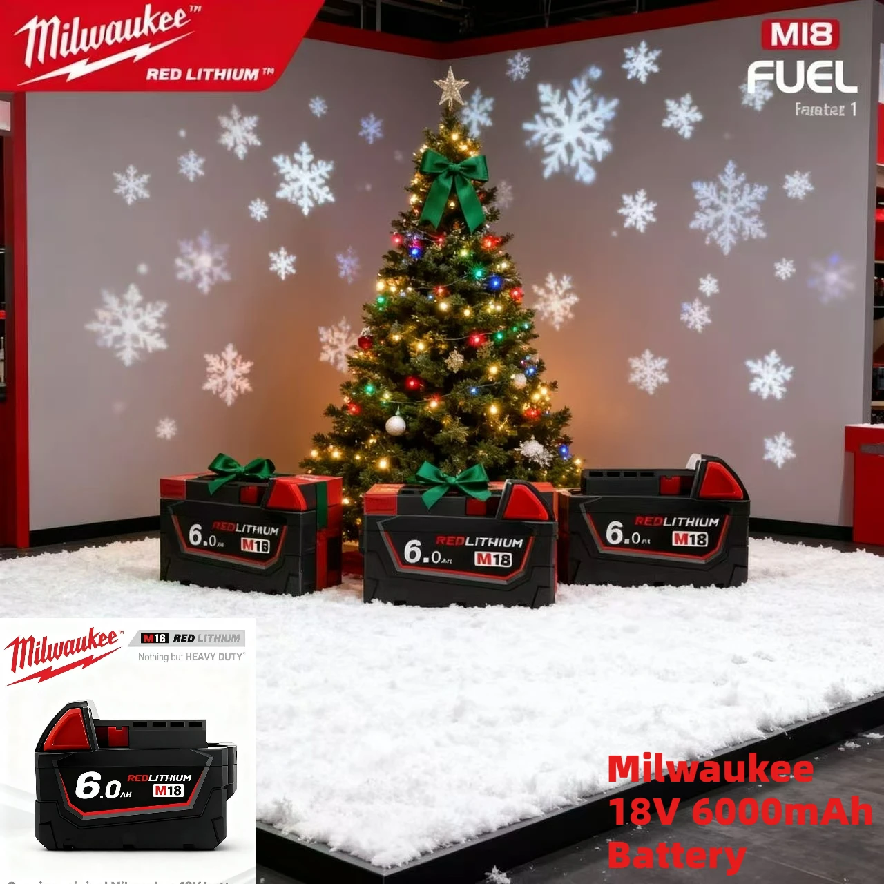

Original Milwaukee M18 18V Battery 6.0Ah/8.0Ah M18B6, Milwaukee Cordless Tools, 48-11-1860 High-Performance lithium-on Battery