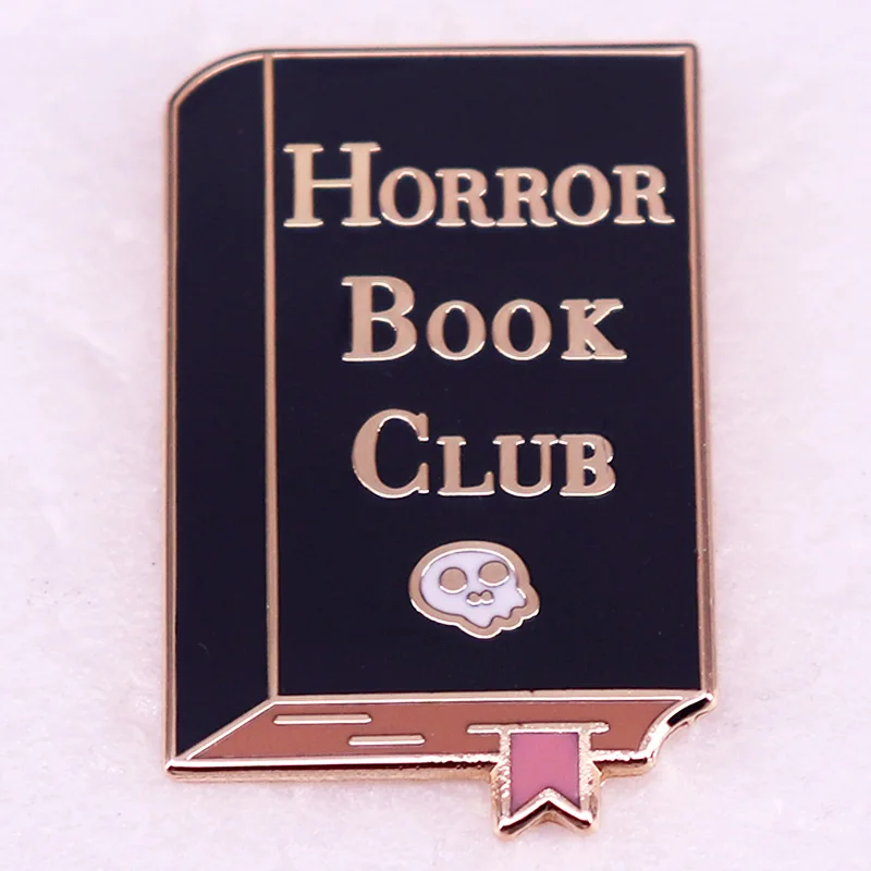 Horror Book Club Badge Enamel Pin Nerd Bookish Brooch Jewelry