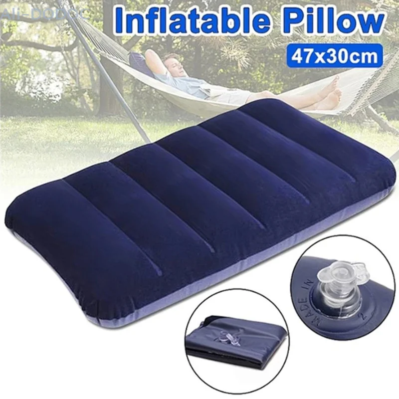 Pvc Plush Inflatable Nap Pillow Sleeping Pillow Travel Outdoor Inflatable Pillow Camping Pillow