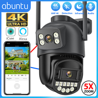 ICSEE Wifi Camera 8MP 4K Outdoor Surveillance Camera Dual Lens Dual Screens Home Security Camera Human Detection HD Night Vision