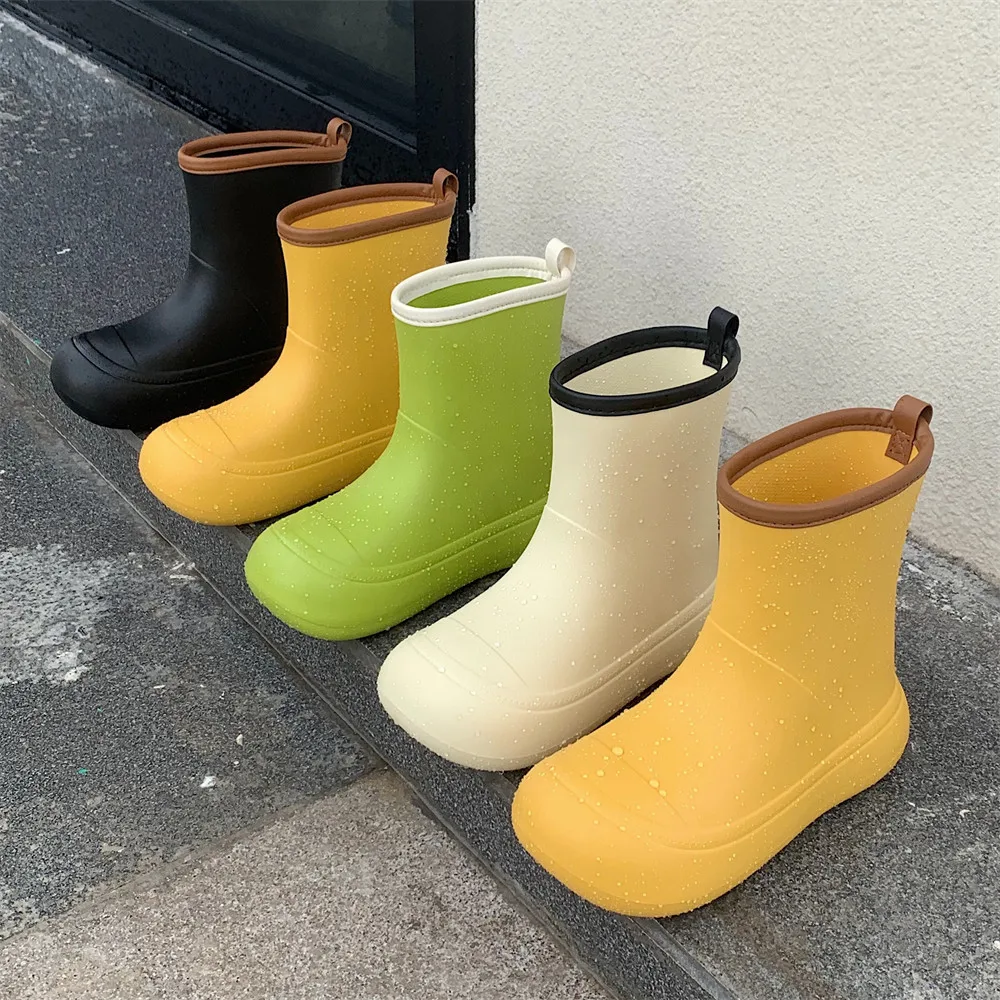 

Bebealy Summer Women Waterproof Boots Fashion Women Rain Boot Outdoor Ankle Non-slip Garden Rain Boots for Women Home Rain Boot