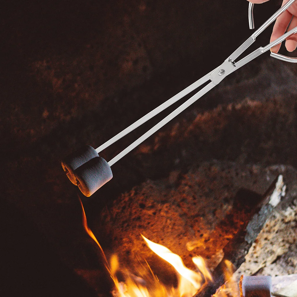 

Stainless Steel Firewood Tong Charcoal Clip Long Handle Camping Barbecue Fire Pit Tool Fire Pit Accessories Outdoor Fireplace