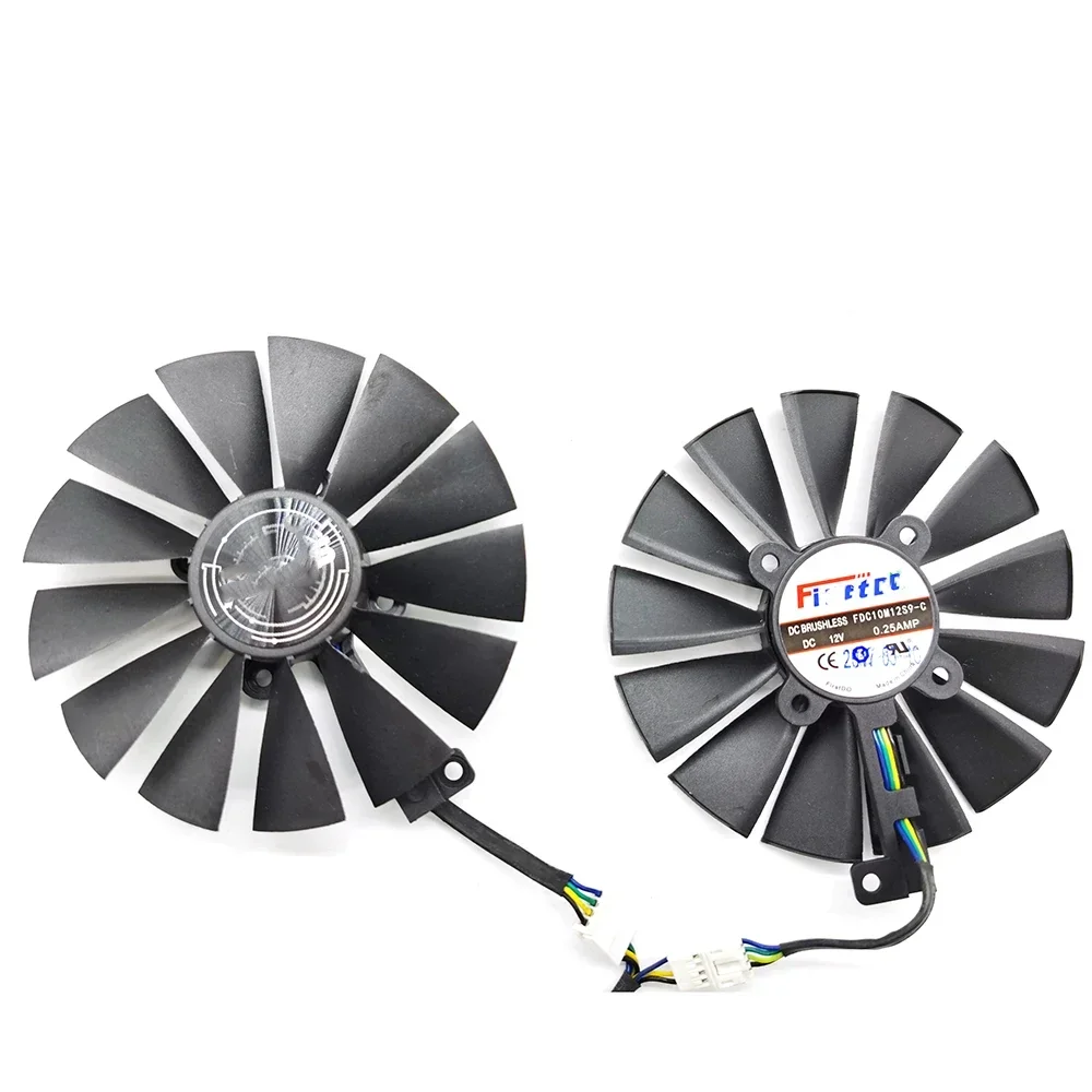 ASUS STRIX 듀얼 RX 580 O4G RX580 O8G 게임용 4PIN 13 블레이드 냉각 팬용 2 개/몫 FDC10M12S9-C 12V 0.25AMP 95mm VGA 팬