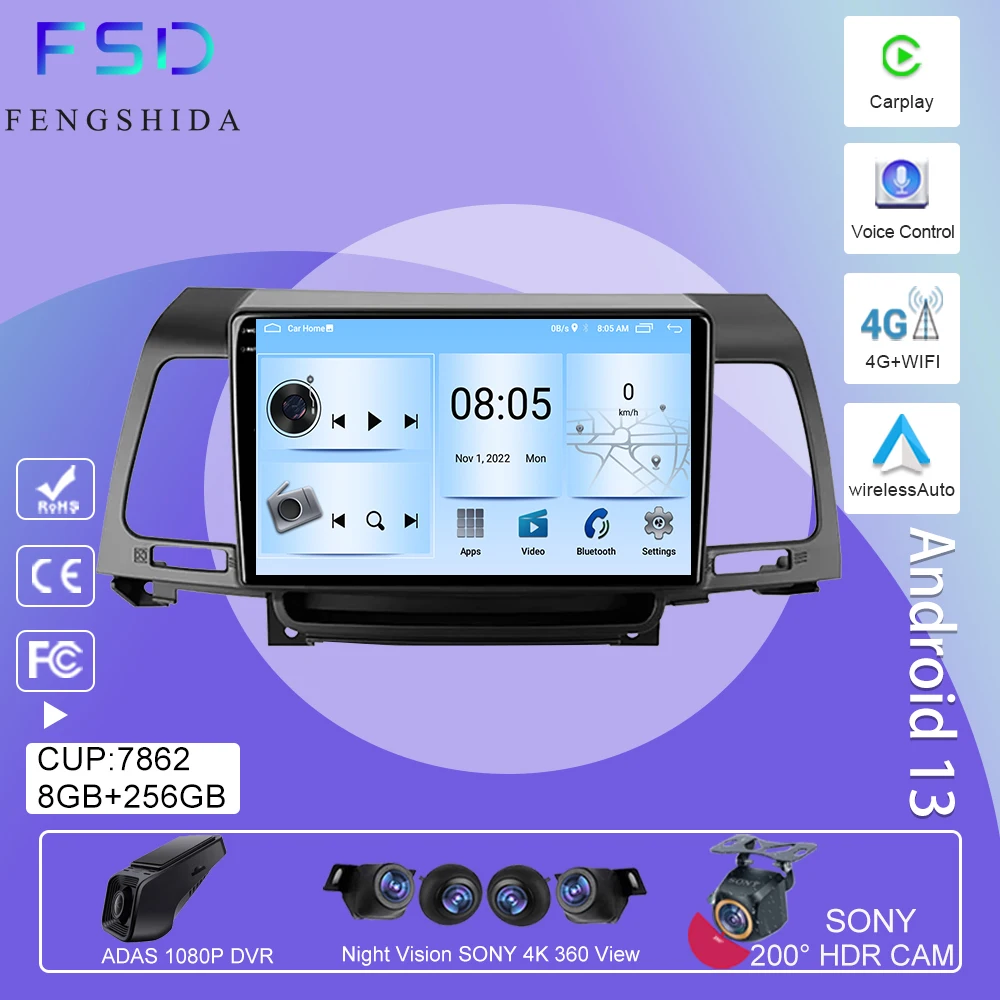 

Car Radio For Kia Opirus GH 2006 - 2011 Navigation GPS 360 Camera Android Auto Stereo Bluetooth 5G WIFI DSP HDR QLED No 2din DVD