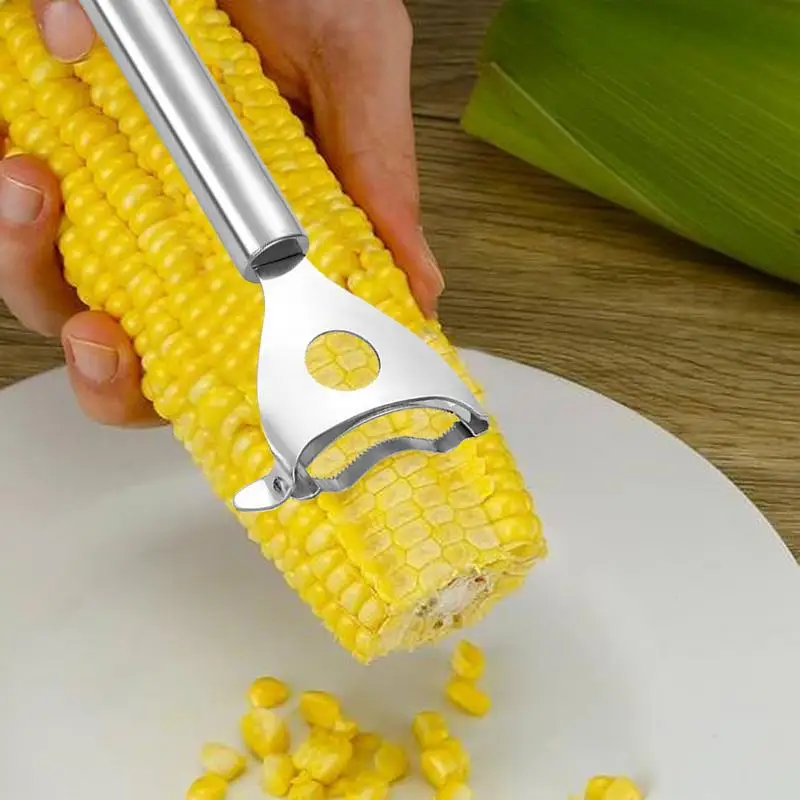 Corn Peeler Stainless Steel Corn Thresher Corn Cob Separator For Restaurant Chef Picnic Lovers Corn Kernel Cutter Kitchen Gadget